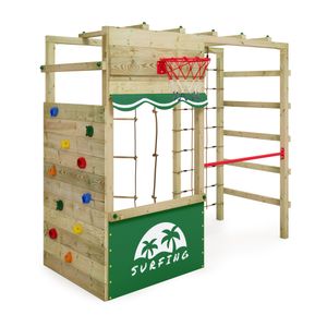 WICKEY Klettergerüst Spielturm Smart Action Gartenspielgerät mit Kletterwand & Spiel-Zubehör - grün