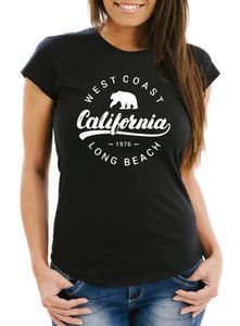 Damen T-Shirt California Republic Slim Fit Neverless® schwarz XL