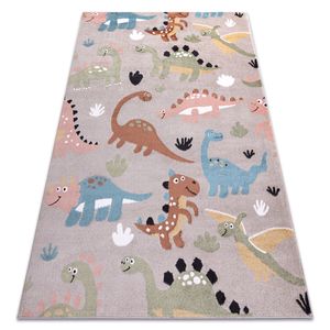 Teppich FUN Dino für Kinder, Dinosaurier beige Mehrfarben 140x190 cm