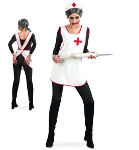 Krankenschwester Kostüm Schürze Umhang mit Haube 2 teilig