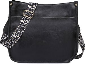 OKWISH Damen Handtasche Kleine Umhängetasche aus Kunstleder Schultertasche für Frauen Crossbody Bags mit verstellbarem Farbigem Riemen ,Schwarz OKWISH Damen Handtasche Kleine Umhängetasche aus Kunstleder Schultertasche für Frauen Crossbody Bags mit verstellbarem Farbigem Riemen ,Schwarz
