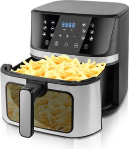 Teplovzdušná fritéza Bez tuku 7L XXL 1800W s okienkom MalTec 12 programov LED dotykový displej AirFryer Nízkokalorický Nepriľnavý Ochrana proti prehriatiu