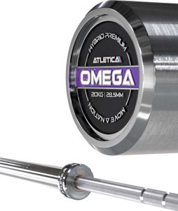 ATLETICA Langhantel I Omega Premium Hybrid-Langhantel | Maximaler Spin dank 6 Nadellager | Belastbarkeit bis 1000kg | Zugfestigkeit 190.000 PSI | 29mm Griffdurchmesser