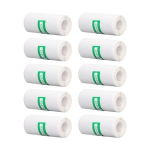 10 Rollen Thermodruckerpapier, selbstklebende Papierrolle, weiß, bedruckbarer Quittungsaufkleber, 57 x 25 mm