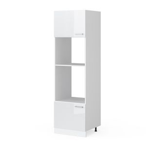 Vicco Mikrowellenschrank R-Line, 60 cm, Weiß Hochglanz/Weiß