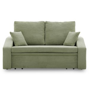 Sofa DORMA 148x86 - mit schlaffunktion - Farben zur Auswahl - komfortables Sofa - mit Bettkasten - Stoff POSO 047 Olivgrün