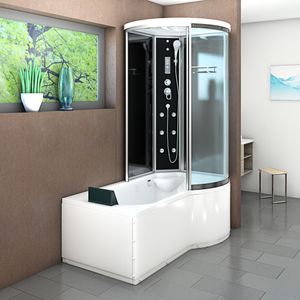 Kombination Badewanne Dusche K55-L31 Duschtempel 170x100 cm