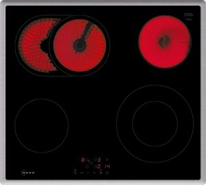 Neff T16SBN1L0 N50 Elektrokochfeld, Glaskeramik, 60 cm breit, Touch Control, 4 Kochzonen, 17 Leistungsstufen, Edelstahlrahmen