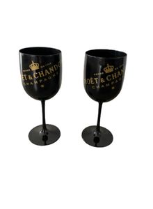 Moët Chandon Champagner Gläser 2x Set Weinglas schwarz gold Champagnergläser Luxus