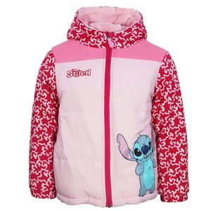 Disney Stitch Kinder Winterjacke Mädchen Jacke mit Kapuze – Rosa / 140