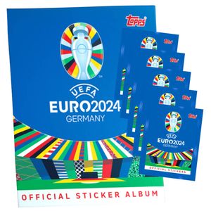 Topps UEFA EURO 2024 Sticker - Fußball EM Sammelsticker - 1 Album + 5 Tüten