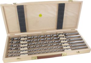 Sada vrtákov FAMAG Lewis v drevenom kufríku, 8 kusov Ø10,12,14,16,18,20,22,24 mm, celková dĺžka 460 mm