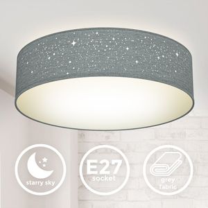 Deckenleuchte Stoff Sternen-Licht Textil Lampe Kinderzimmer Schlafzimmer grau