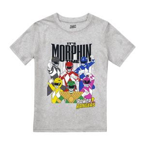 Power Rangers - "It's Morphin Time" T-Shirt für Jungen TV2452 (128) (Grau meliert)