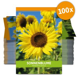 Sonnenblume für Werbezwecke (100 Tütchen) | Sonnenblumensamen von FLORTUS