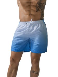 Männer Trendige Gradient Casual Shorts Bedruckte Schnell Trocknende Strandshorts Badeanzug Blau,Größe:Xl