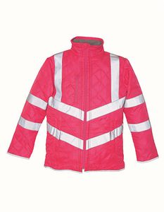 YOKO Herren Warnschutz-Jacke Hi Vis Kensington Jacket (with Fleece Lining) HVW706 Rosa Pink L