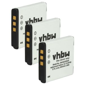 vhbw 3x Akku kompatibel mit Medion Life X44038, P44034, MD 86934, MD 86938 Kamera (650 mAh, 3,6 V, Li-Ion)