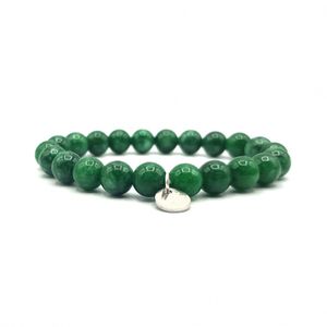 KARDINAL WEIST Jade Armband, XXL, Edelstein Perlen dunkelgrün, Kraftstein Schmuck für Damen und Herren, Chakra - Glück - Gesundheit - Yin Yang, AB10JD47EA18