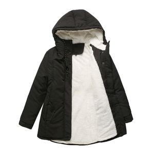 Damen Wintermantel Mode Warme Manteljacke Plus Fleece Freizeitjacke Reißverschluss,Farbe:Schwarz,Größe:M