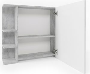 Vicco Badspiegelschrank Fynn, 80 x 64 cm, Beton/Weiß