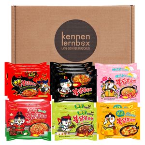 Kennenlernbox Buldak Box | BULDAK Ramen 14er MIX | Koreanische Hot Chicken Ramen 14er Mischung zum Probieren