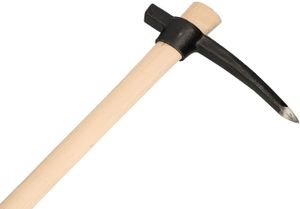 KOTARBAU® Keilhaue 1,5 kg mit Holzstiel Spitzhacke Pickel Hacke Pionierhacke Flachhacke zum Auflockern von harten Böden