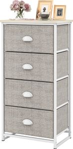 Komoda COSTWAY z 4 szufladami i blatem, komoda z tkaniny, komoda do przechowywania 45 x 30 x 94 cm