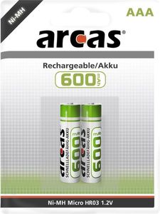 Micro-Akku 1,2V, 600mAh, Typ AAA, NiMH, 2er-Blister