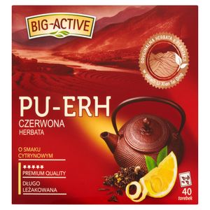 Herbata czerwona Big-Active Pu-Erh o smaku cytrynowym 72 g (40 torebek)