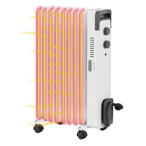 STAHLMANN Ölradiator ZR17 2000 Watt, Elektroheizung Energiesparend bis 40 qm Fläche, Heizung Elektrisch mit Thermostat und 3 Heizstufen, Elektrisches Heizgerät, Electric Heater Weiss