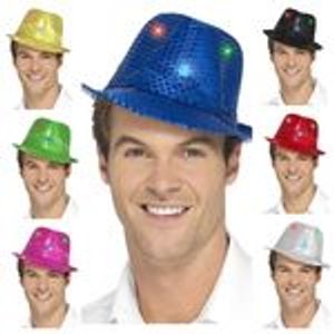 Pailletten Trilby Hut mit LED Beleuchtung