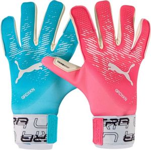 Rękawice bramkarskie Puma Ultra Grip 1 Tricks Hybrid niebiesko-różowe 41853 01 - 8,5