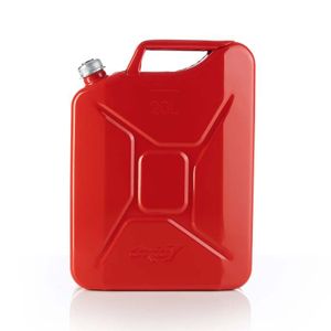 Oxid7® 1x Benzinkanister aus Metall 10 Liter inkl. Ausgießer und Halterung UN-Zulassung Kraftstoffkanister für Benzin Diesel &Ethanol Rot