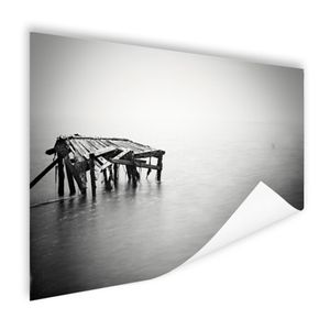 MuchoWow® Poster Minimalistische schwarz-weiße Meereslandschaft 60x40 cm - Schlafzimmerdekoration