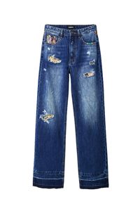 DESIGUAL Jeans Damen Baumwolle Blau GR71714 - Größe: 38