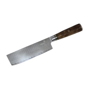 Damastmesser 30cm, Nakirimesser aus 67 Lagen Messerstahl, mit Edelholzgriff