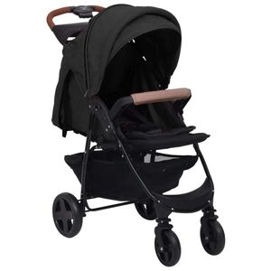 vidaXL 2-in-1 Kinderwagen Anthrazit Stahl