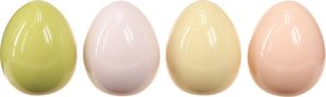Ceramiczne pisanki pastelowe zestaw dekoracji wiosenne jajka 5x6cm 8 sztuk
