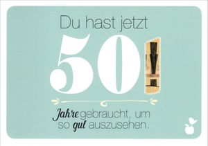 Postkarte MainSpatzen "Du hast jetzt 50! Jahre , um ..."