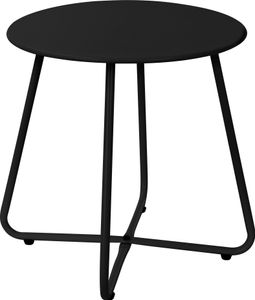 ML-Design Malý kovový odkládací stolek, černý, kulatý stolek do exteriéru