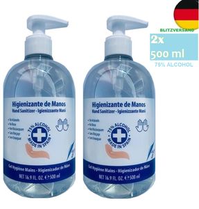 Handhygiene Gel, Desinfektionsgel, Desinfektion für die Hände, Händedesinfektionsmittel (2x 500 ml) Handgel