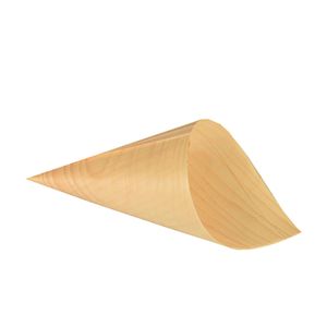 Papstar Fingerfood - Spitztüten, Holz "pure" Ø 8 cm · 15,5 cm, 10 x 50 Stück
