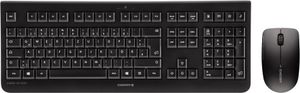 CHERRY DW 3000, Kabelloses Tastatur-Maus-Set, Deutsches Layout (QWERTZ), 2,4 GHz Funk, Flaches Design, Geräuscharme Tasten, Symmetrische Maus, Schwarz