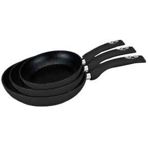 Royalty Line RL-FM3F3: 3-teiliges Pfannenset aus geschmiedetem Aluminium mit Marmorbeschichtung Schwarz Royalty Line RL-FM3F3: 3-teiliges Pfannenset aus geschmiedetem Aluminium mit Marmorbeschichtung Schwarz