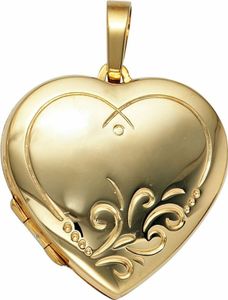 JOBO Medaillon Herz 925 Sterling Silber vergoldet