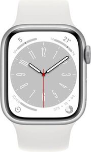 Watch Series 8 GPS 41mm Aluminiumgehäuse Silber mit weißem Sportarmband - Regular