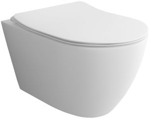 Alpenberger Keramik Hänge-WC + WC-Sitz | Wand-WC |  Toiletten Sitz mit Soft-Close Funktion | Toilette mit WC-Sitz | Absenkautomatik & Nanobeschichtung | Perfekten Wasserfluss