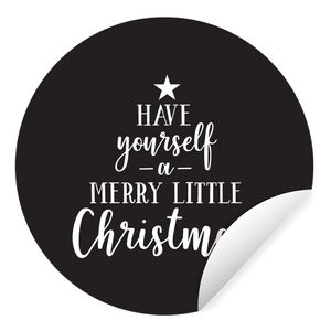 MuchoWow® Nálepka na tapetu - Citát Vianoce "Have yourself a merry little Christmas" s čiernym pozadím - 100cm