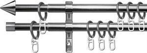 Stilgarnitur Set Edelstahl (120-230cm) ausziehbar Palma-Doppellauf-Garnitur